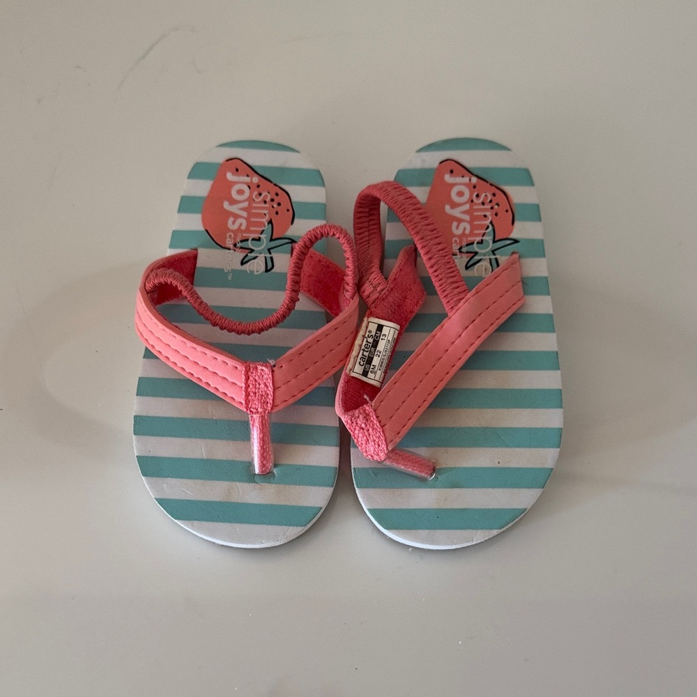 CARTERS Pink Striped Kids Sandals